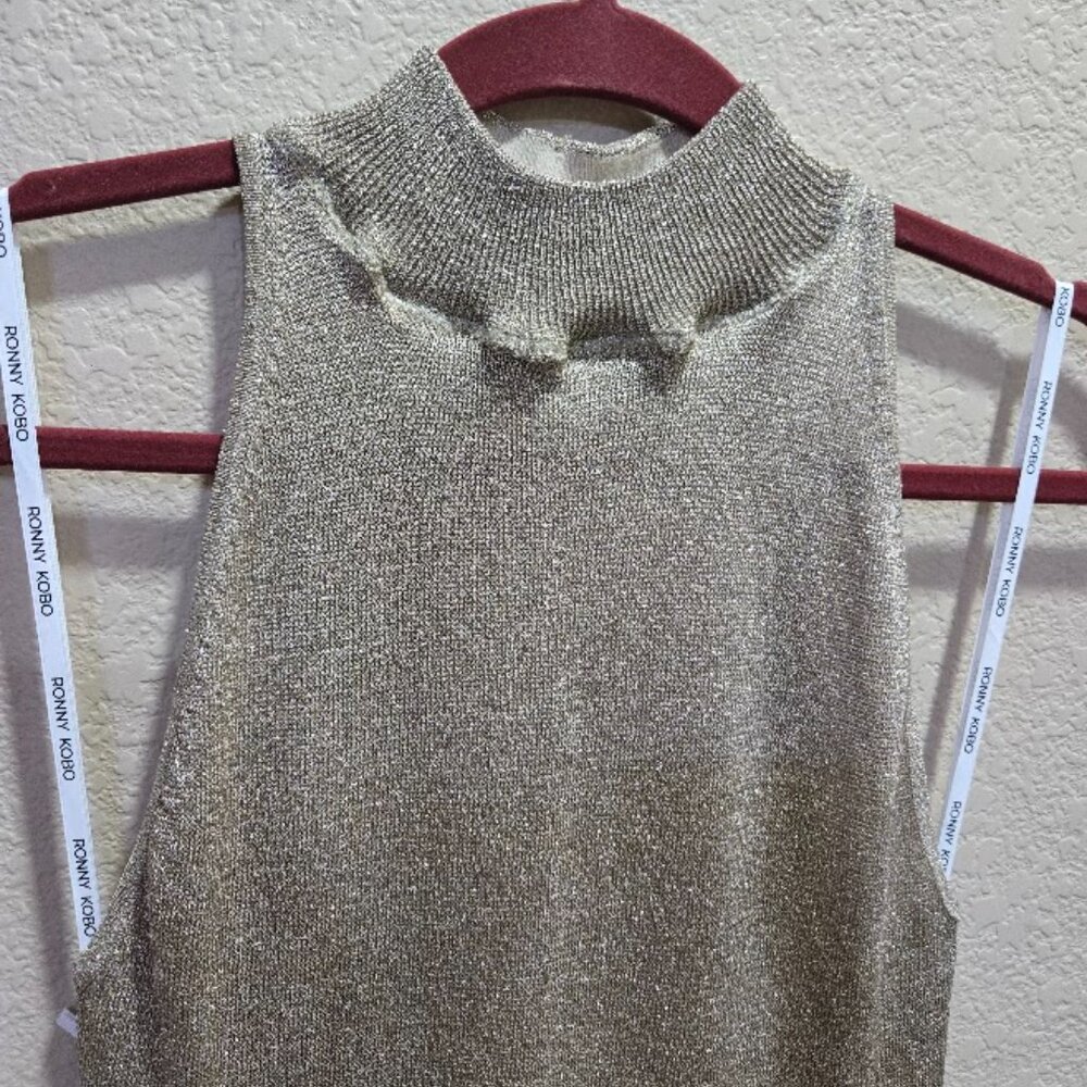 NWT Ronny Kobo Arlo Knit Dress in Champagne Size M - Picture 5 of 10